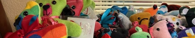 Colorful handmade plush toys